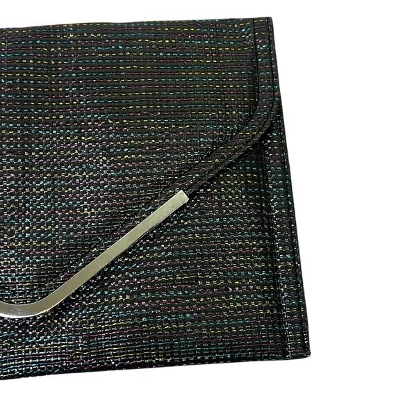 BCBGMaxAzria Iridescent Black Clutch Bag Womens OS Glam Retro Y2K Going Out - Picture 4 of 7